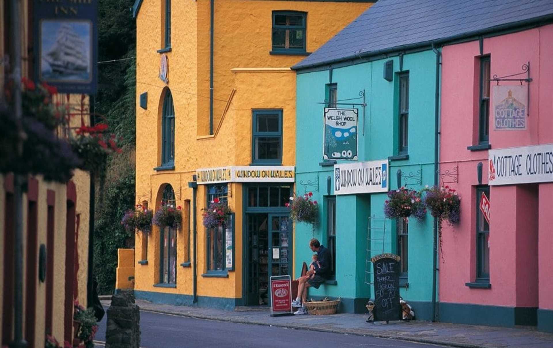 Colourful houses beside the harbour in Solva, Pembrokeshire.