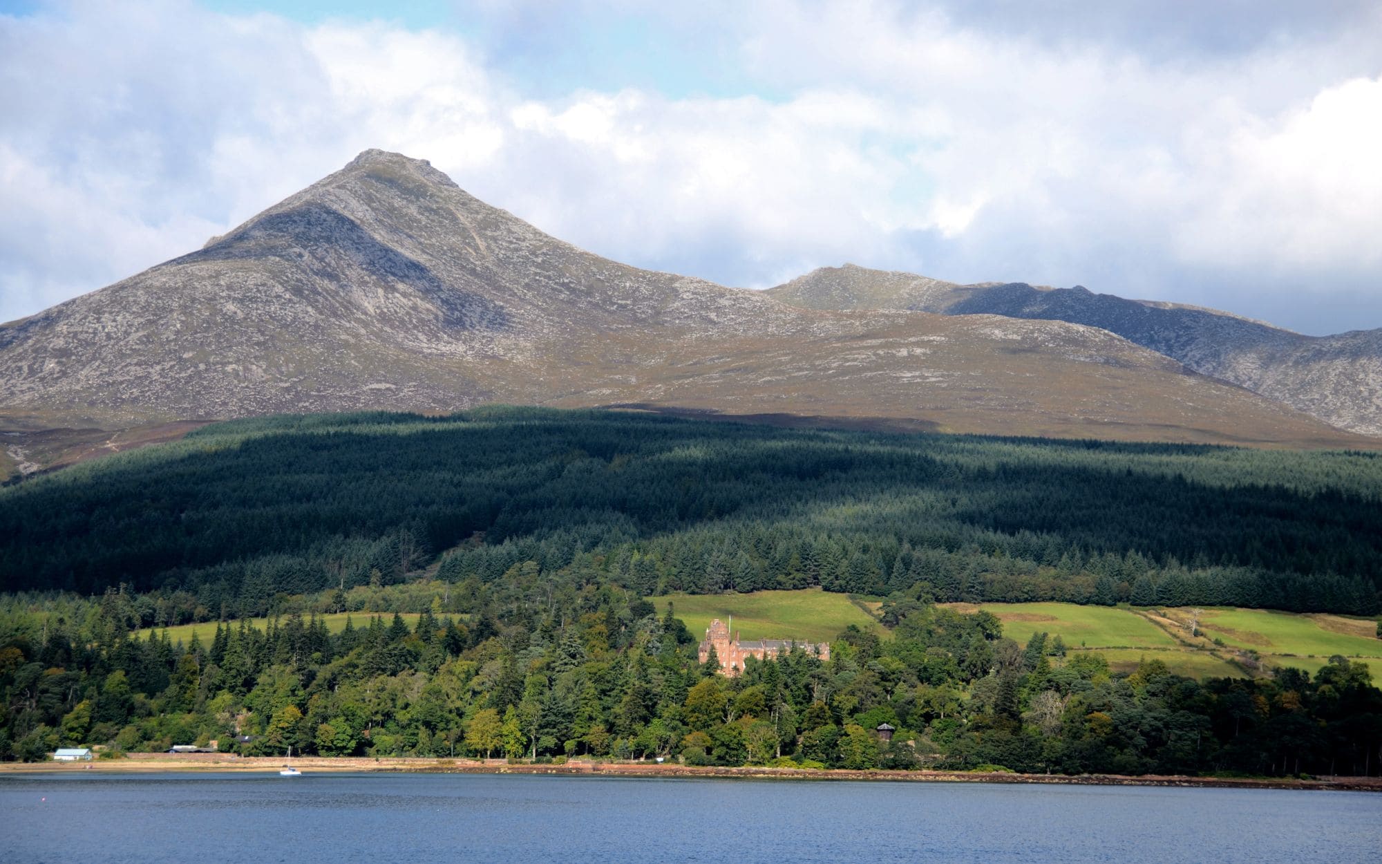 Brodick castle, Isle of Arran with Goatfell behind