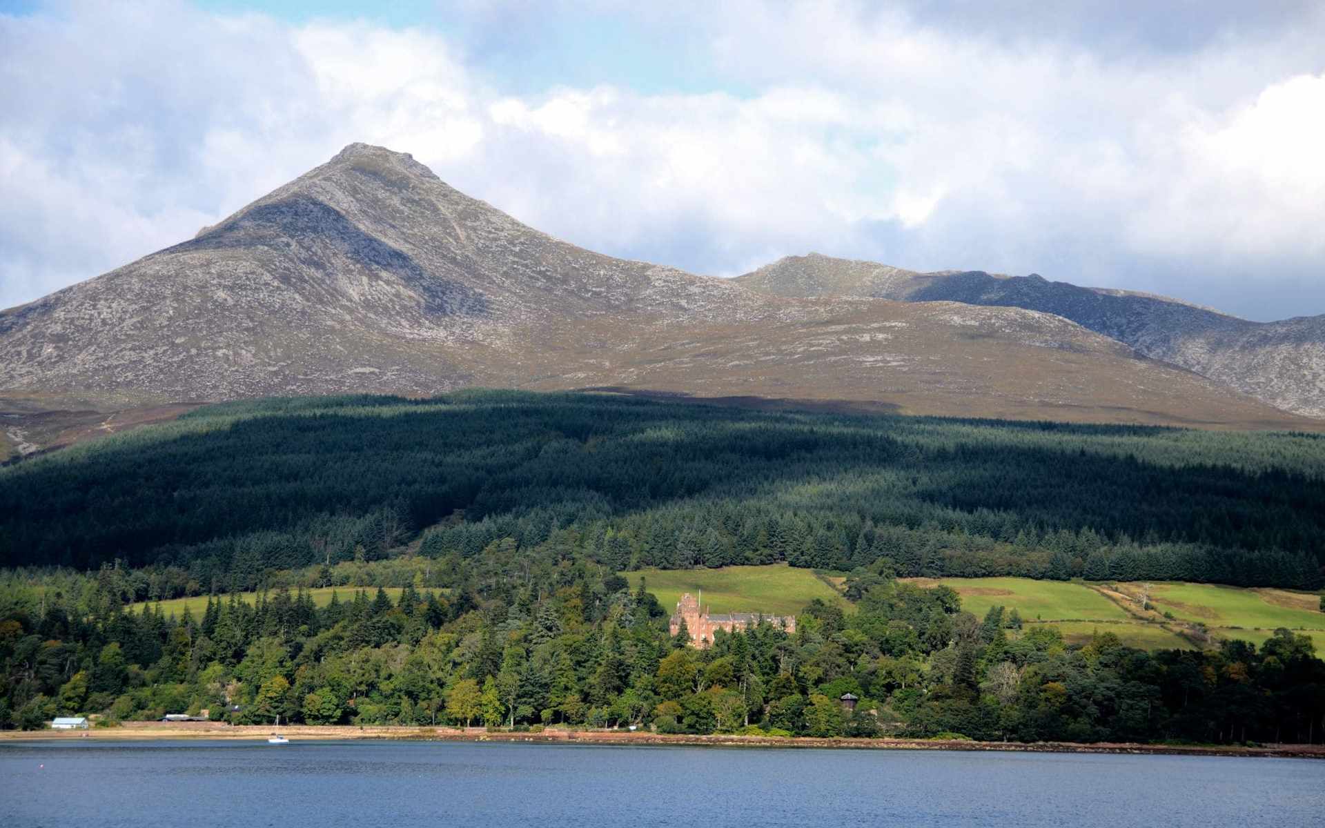 Brodick castle, Isle of Arran with Goatfell behind