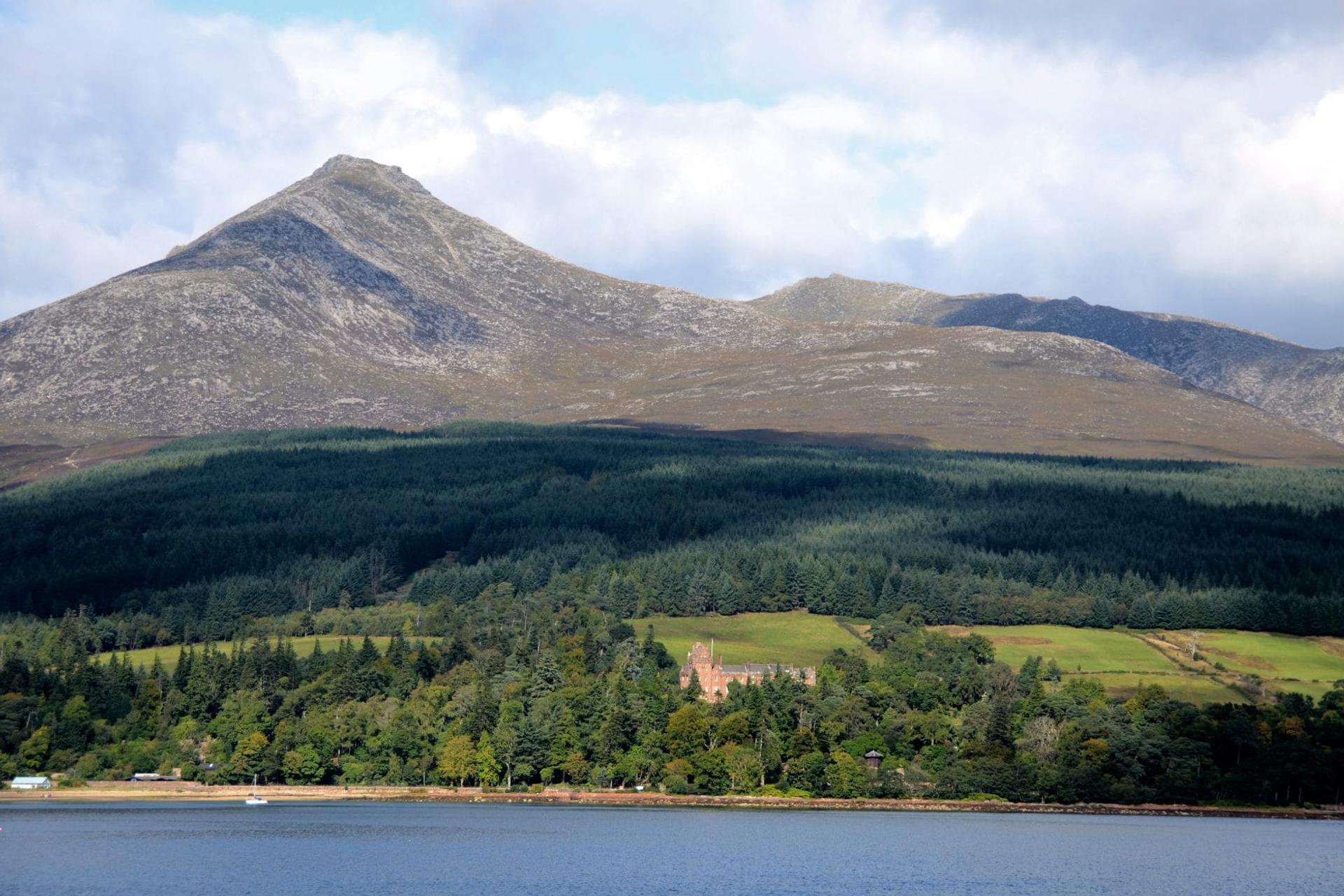 Brodick castle, Isle of Arran with Goatfell behind