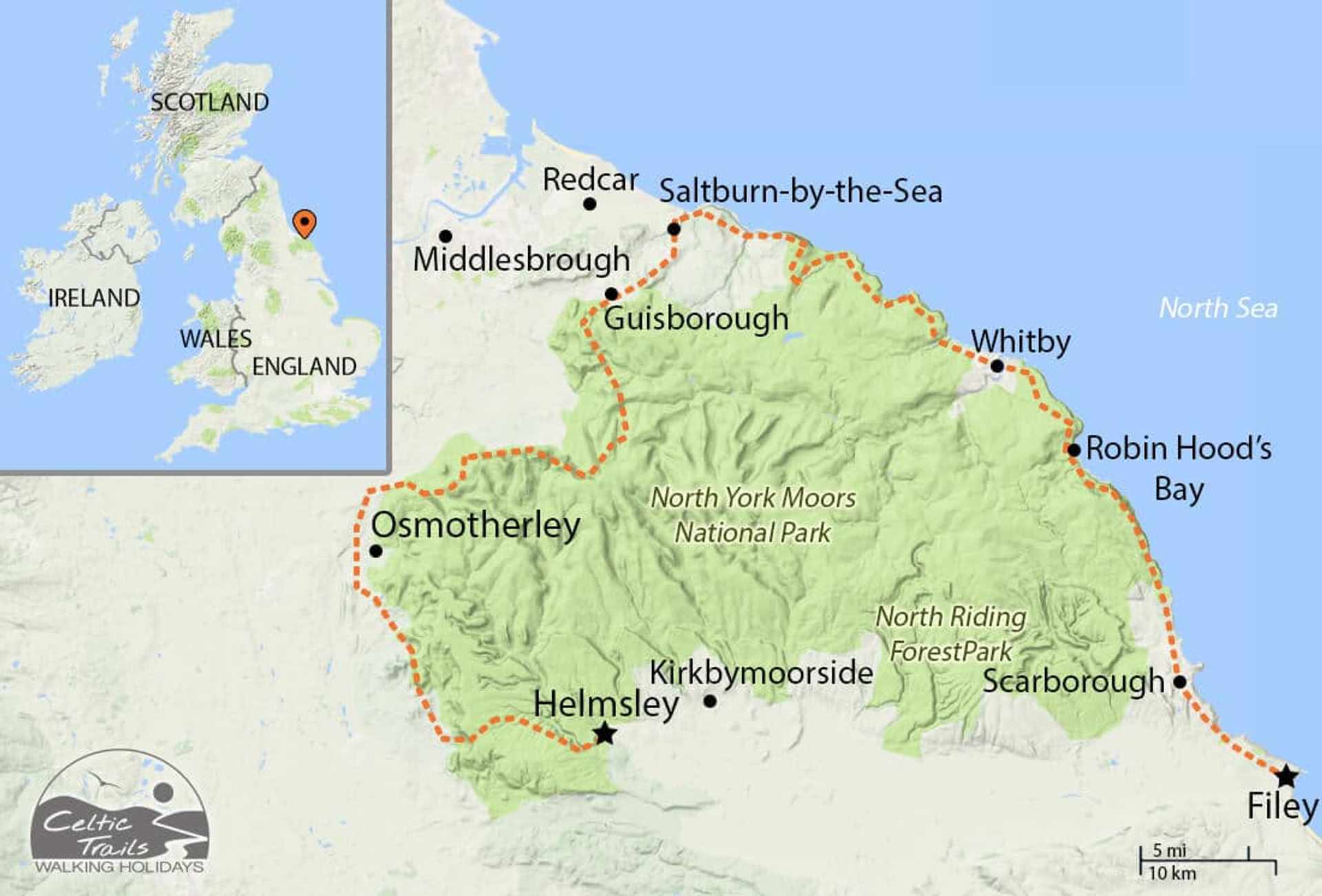 Cleveland Way walking map