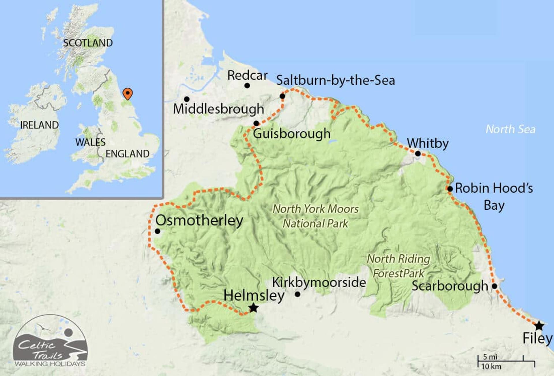 Cleveland Way walking map
