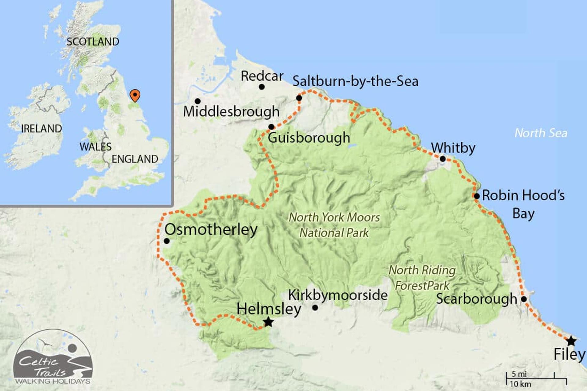 Cleveland Way walking map