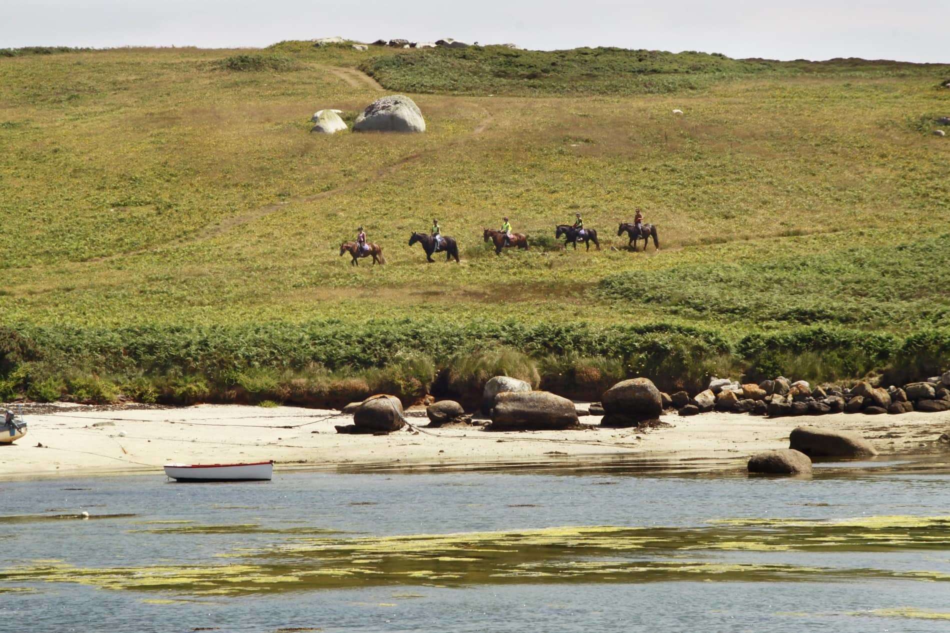 Horse riding towards Port Hellick St.Mary's
