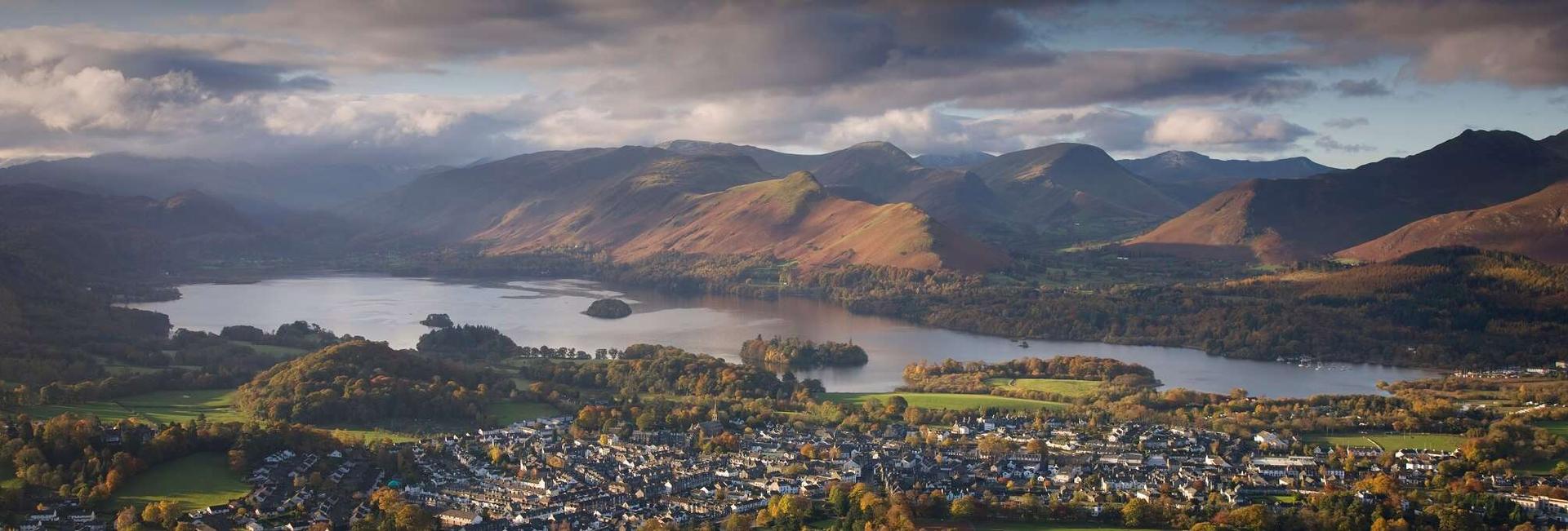 Latrigg near Keswick with Derwentwater lake in the far distance
