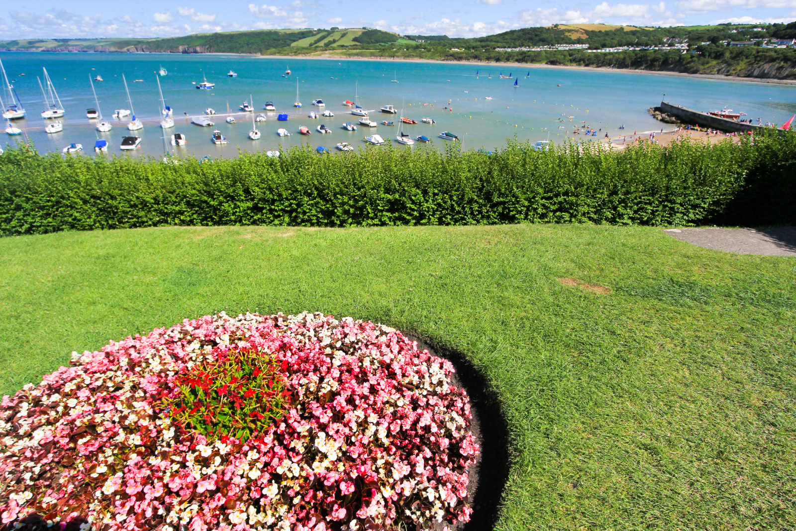 New Quay harbour and boats on the Ceredigion coast
