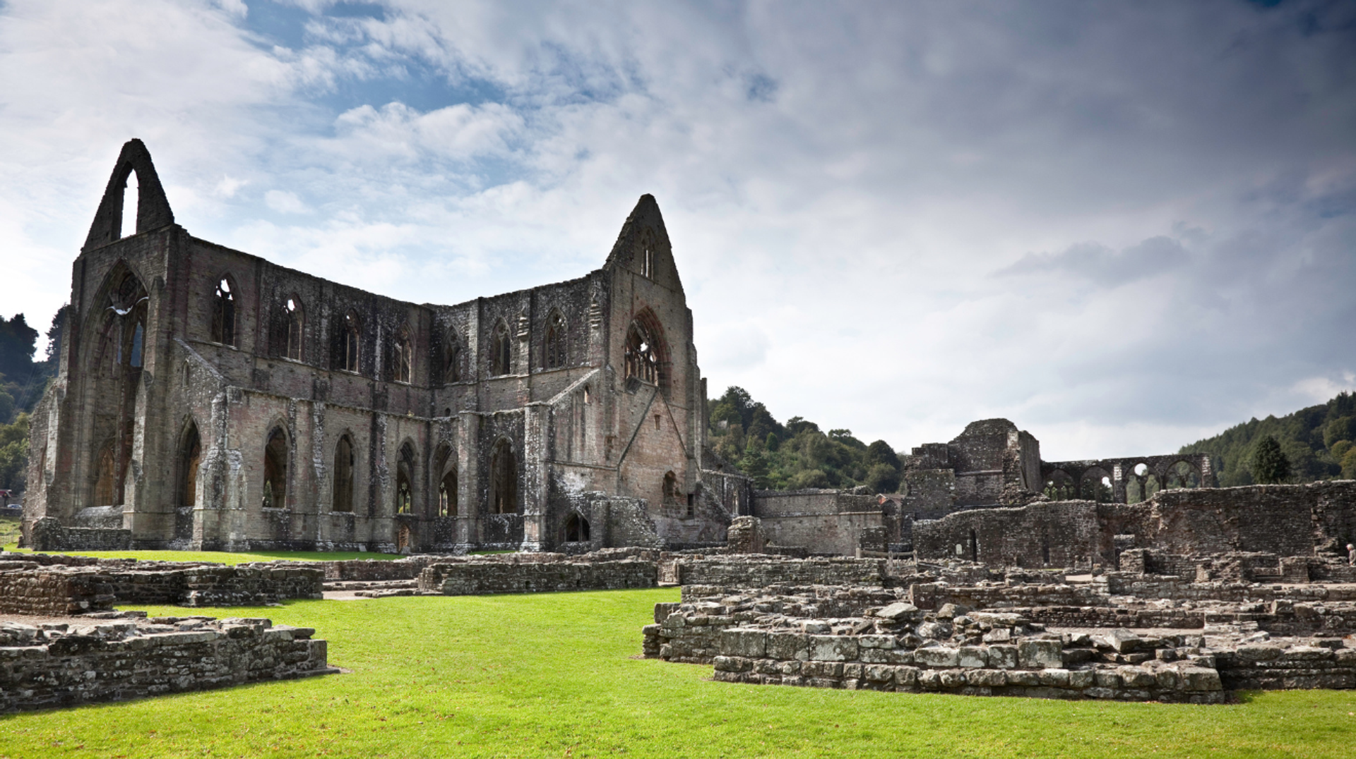 Tintern Abbey on the banks of the river Wye in south Wales