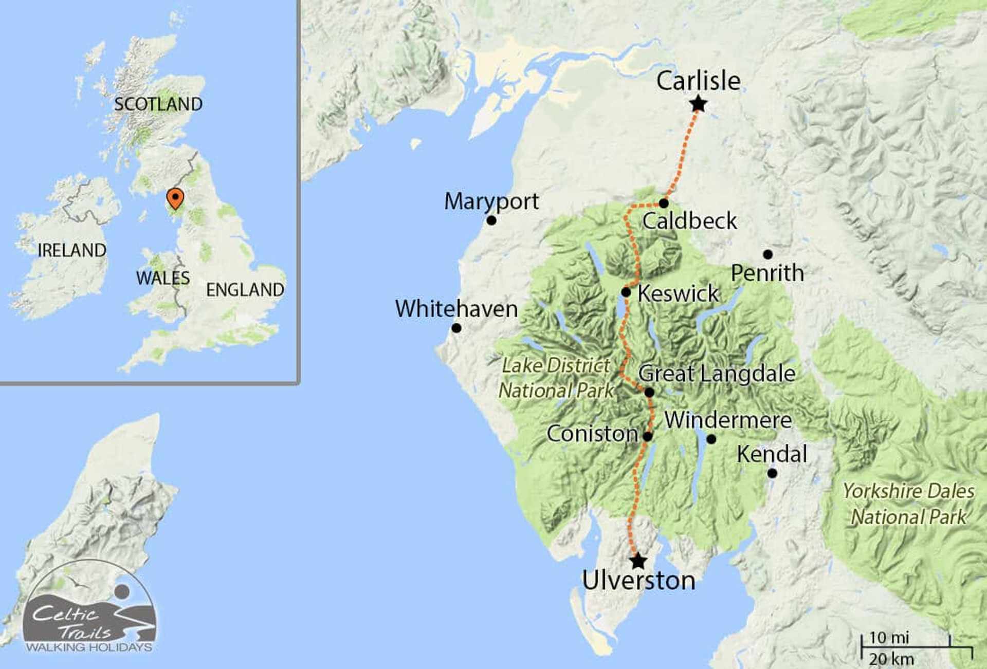 Cumbria Way walking map