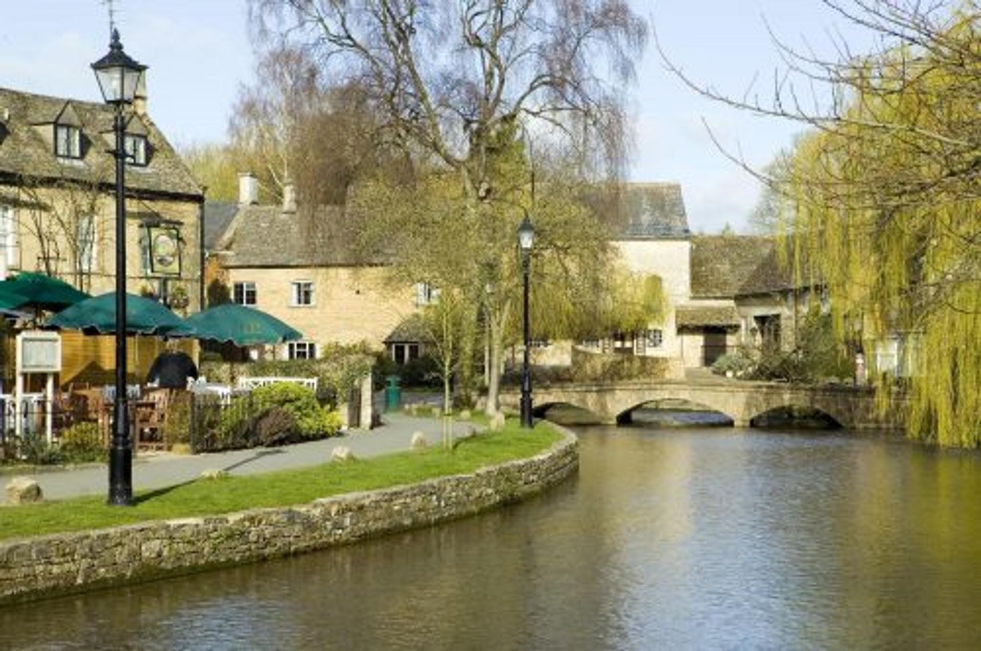 Bourton-on-the-Water, a village in Gloucestershire, within the Cotswolds Area of Oustanding Natural Beauty, South England