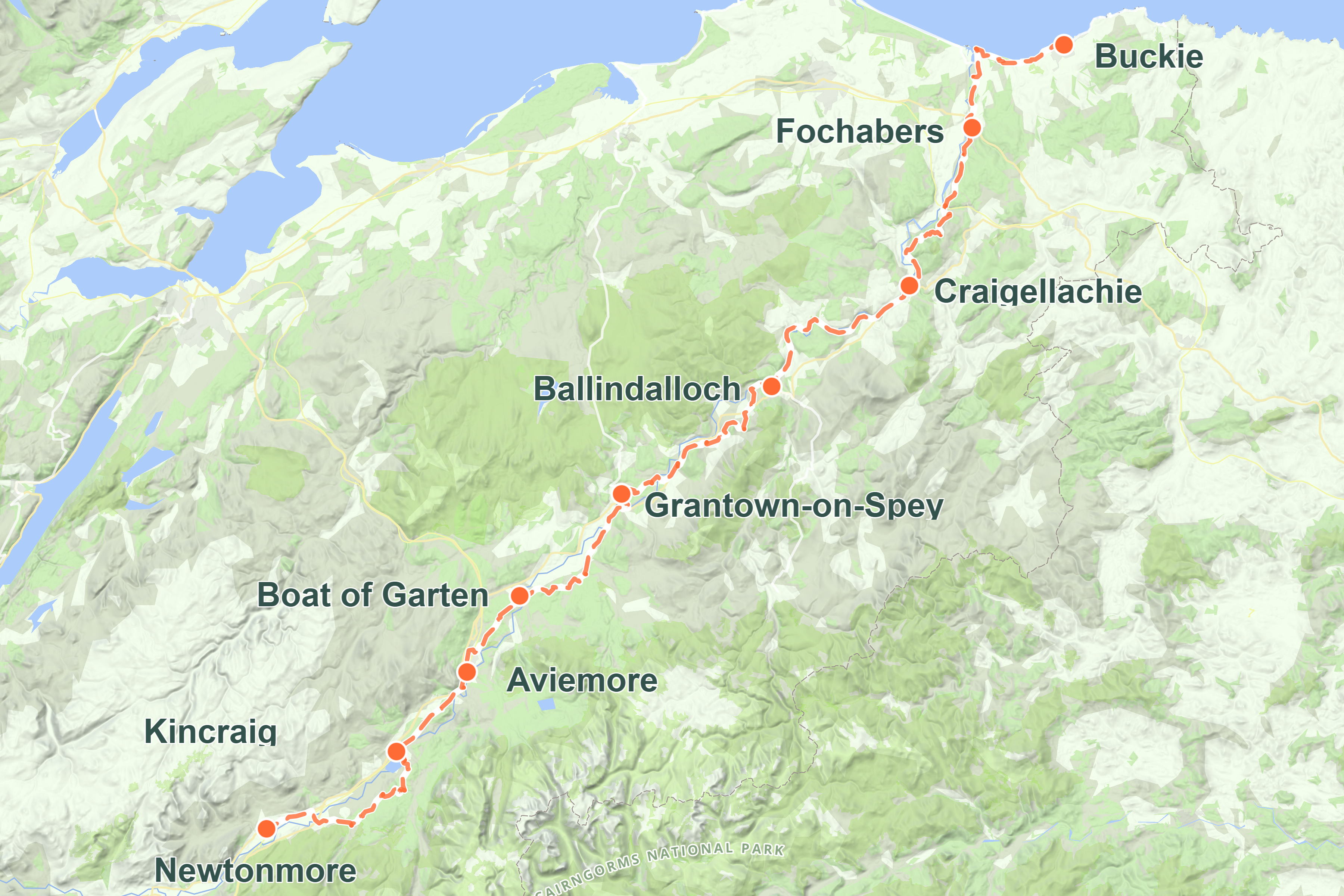 Speyside Way overview walking  map