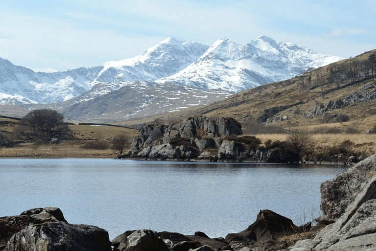Mount Snowdonia looming over lake in Snowdonia