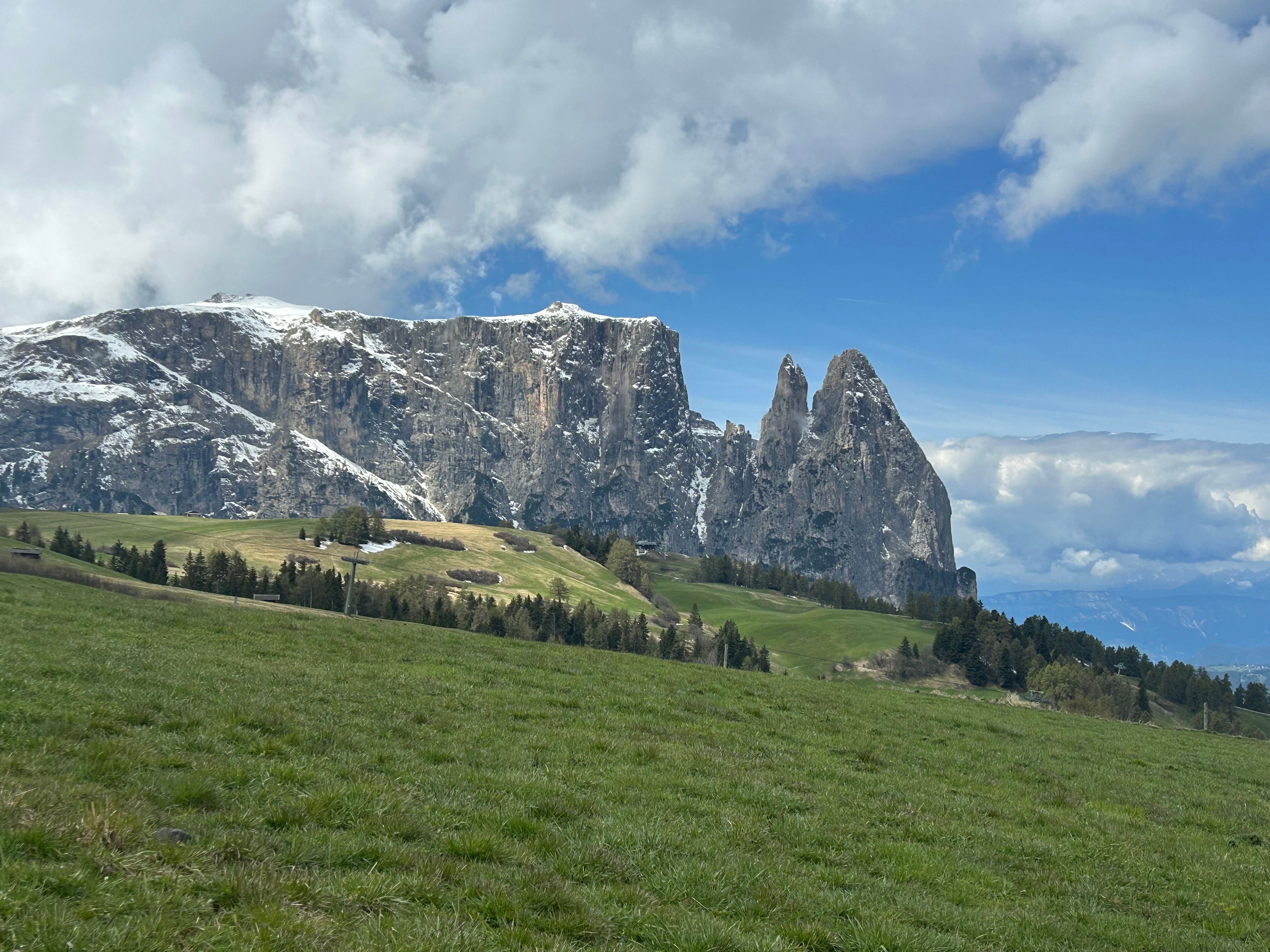 The Schlern massif and Santner Towers above Alpe di Siusi, South Tyrol