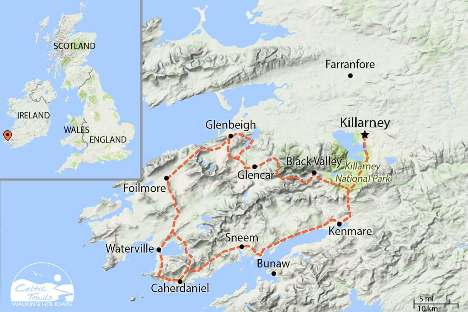 Kerry Way walk map