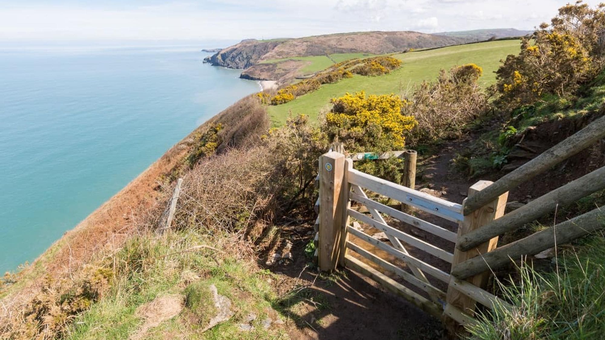 Ceredigion Coast Path Waymarker on Gate