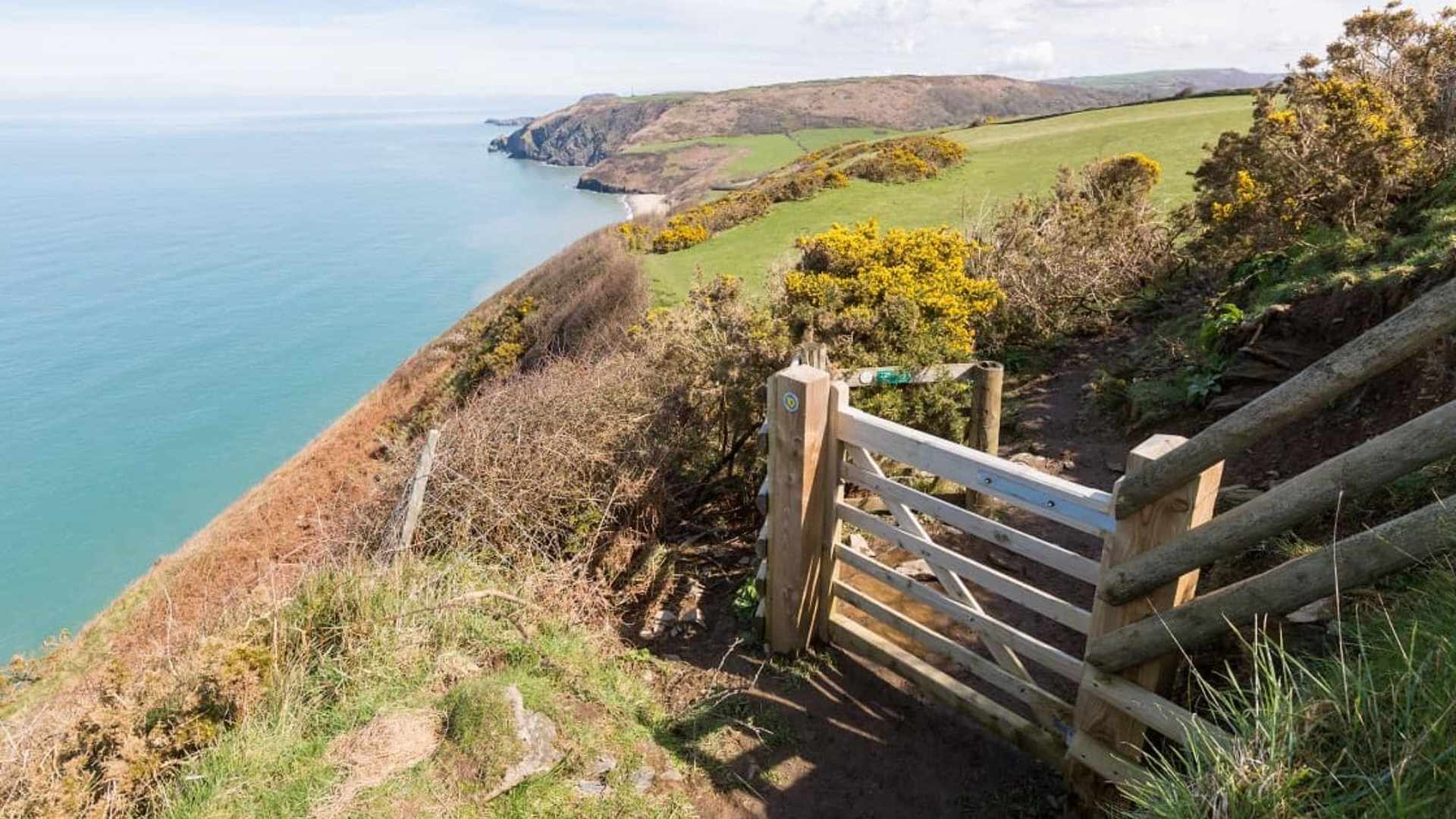 Ceredigion Coast Path Waymarker on Gate