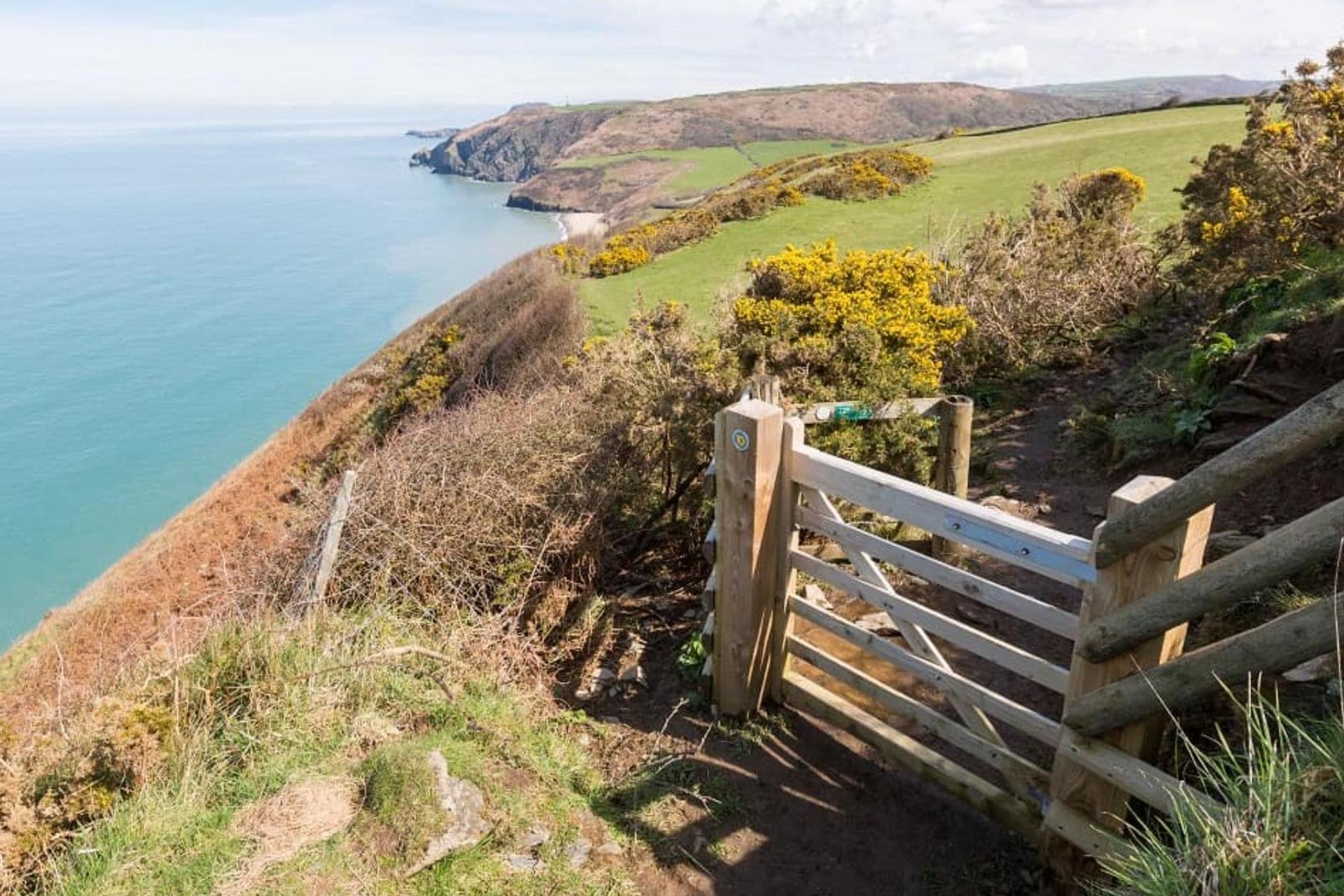 Ceredigion Coast Path Waymarker on Gate