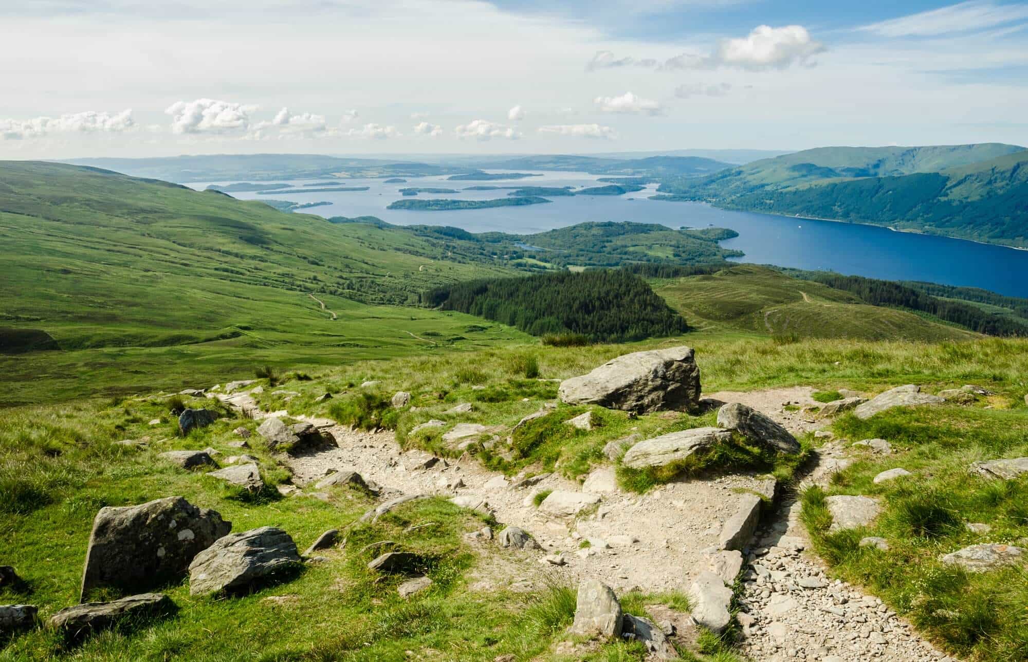 View over Loch Lomond and its islands from Conic Hill