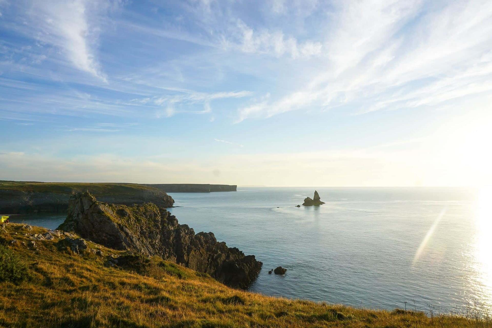 Looking out to sea on the Pembrokeshire Coast Path