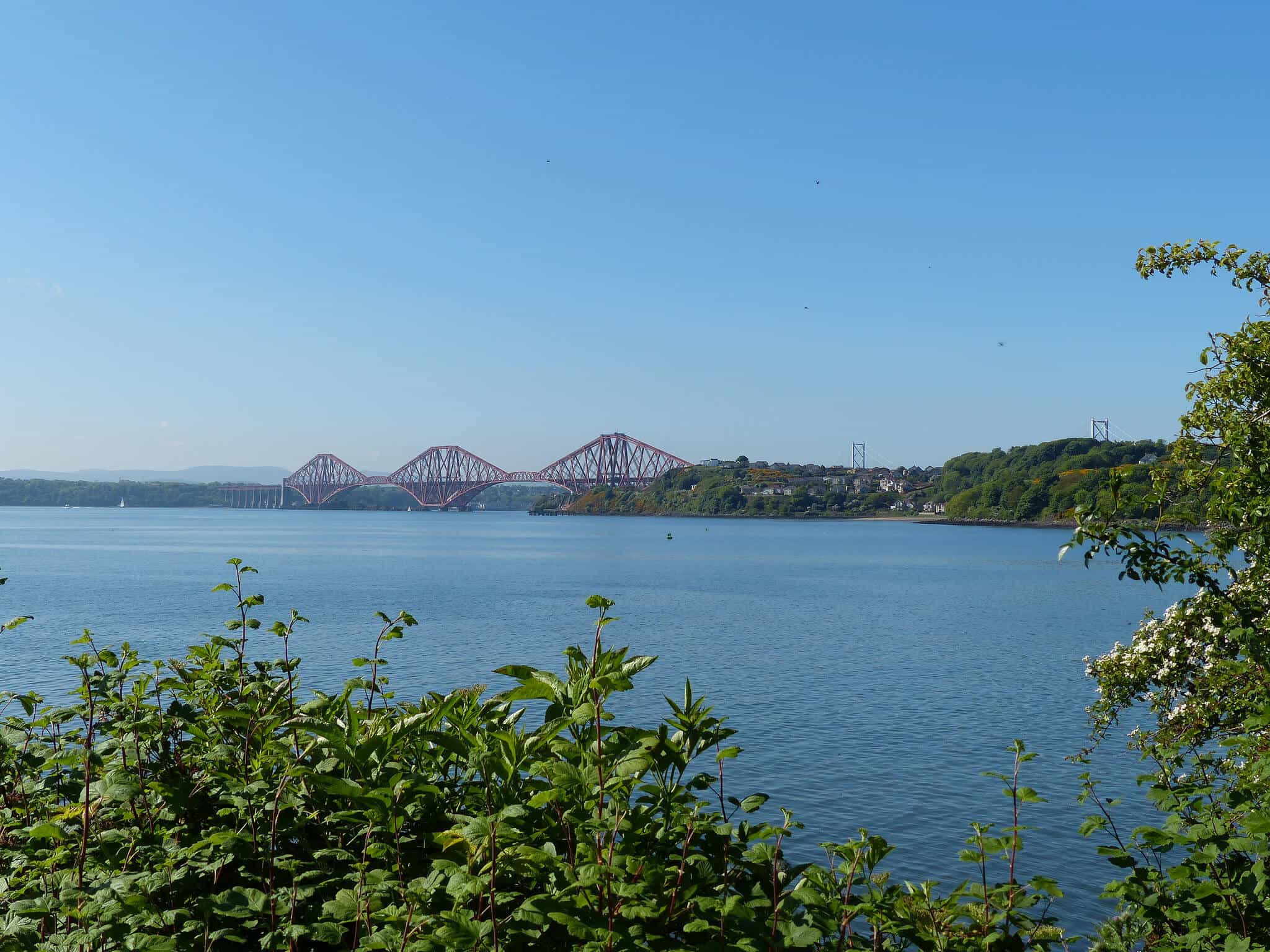 View over to Forth Bridge on Fife Coast Path