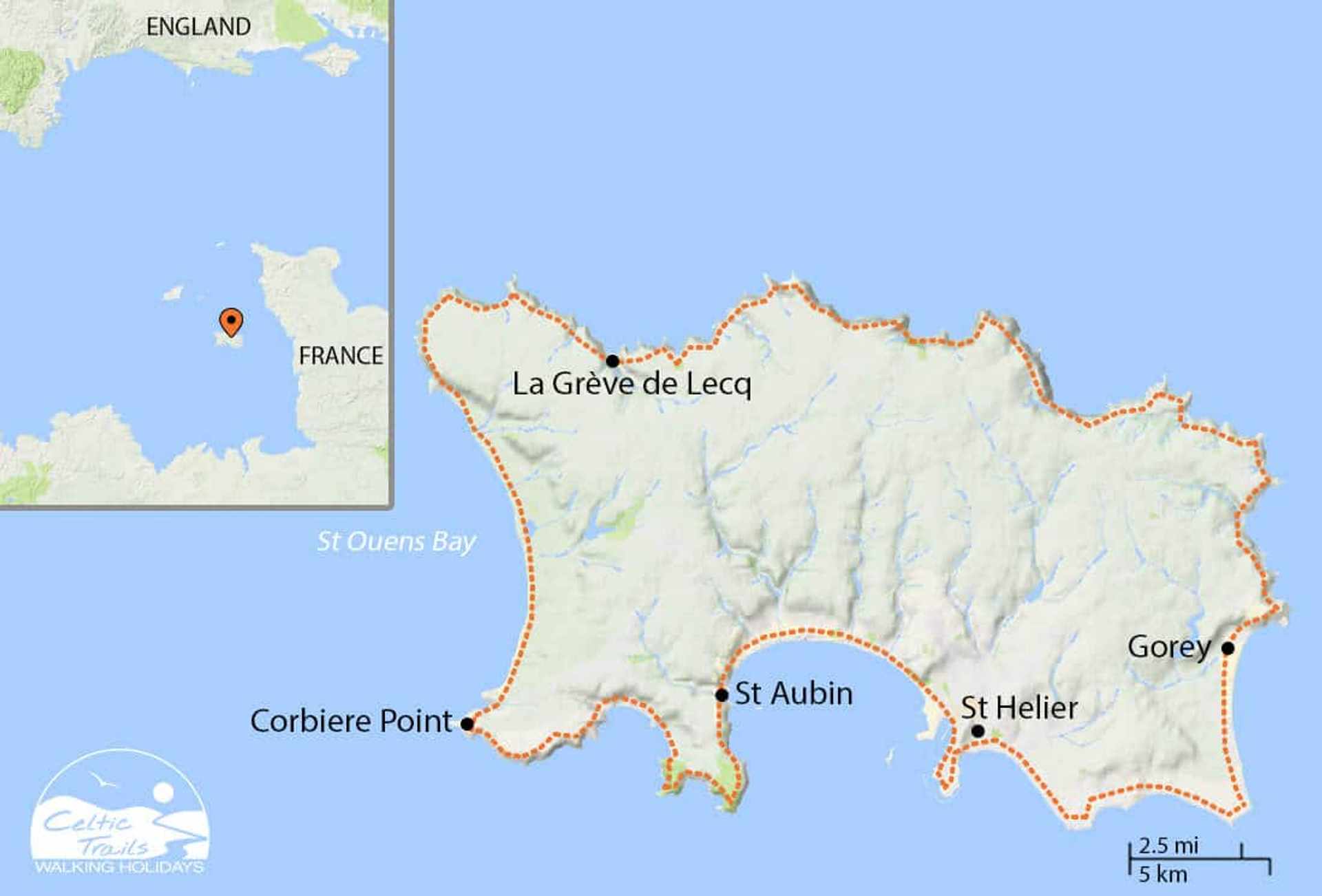 Jersey Round Island - walk map