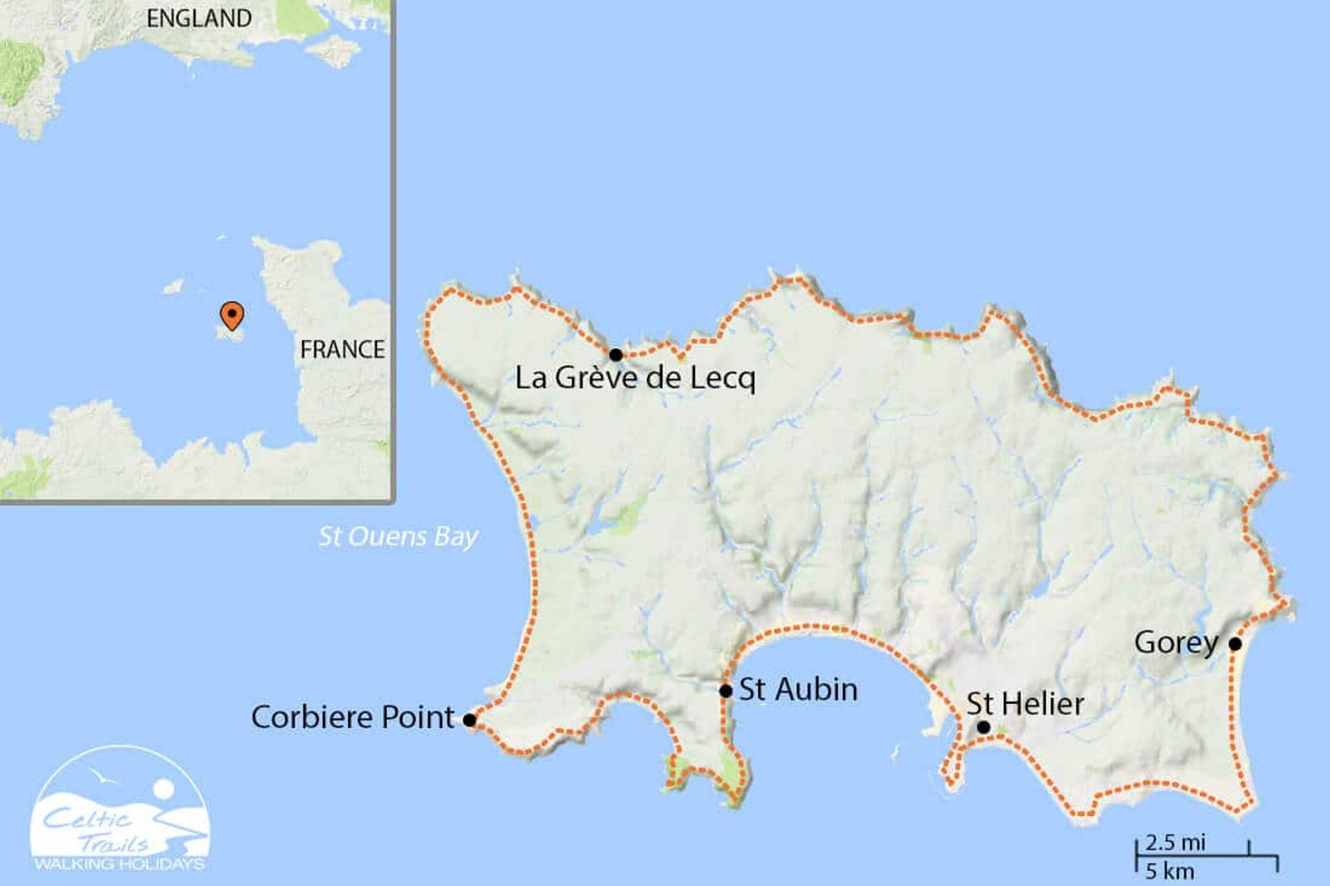 Jersey Round Island - walk map