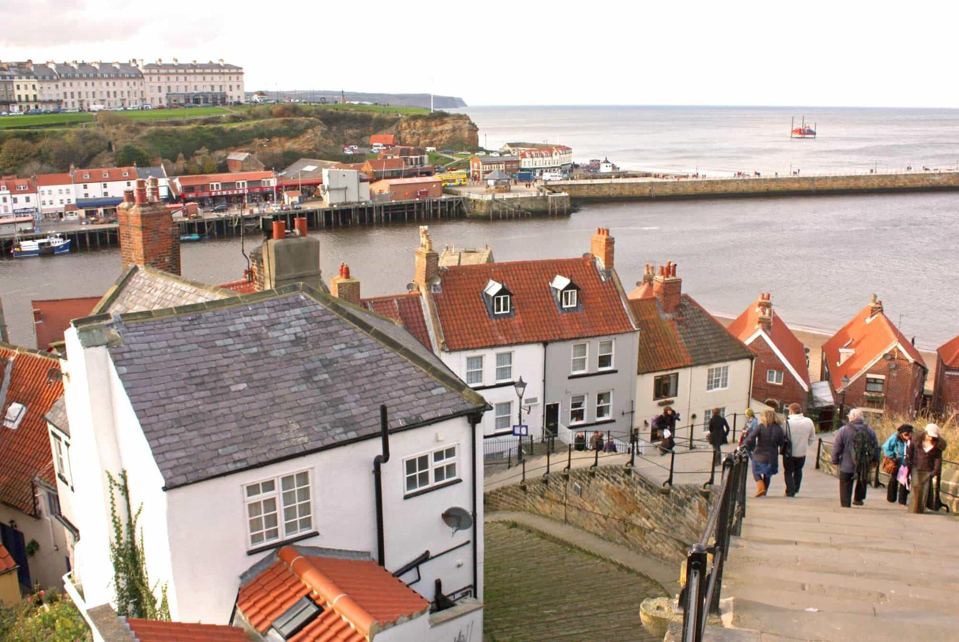 Whitby, a seaside town that coincides with our route along The Cleveland Way, North East England