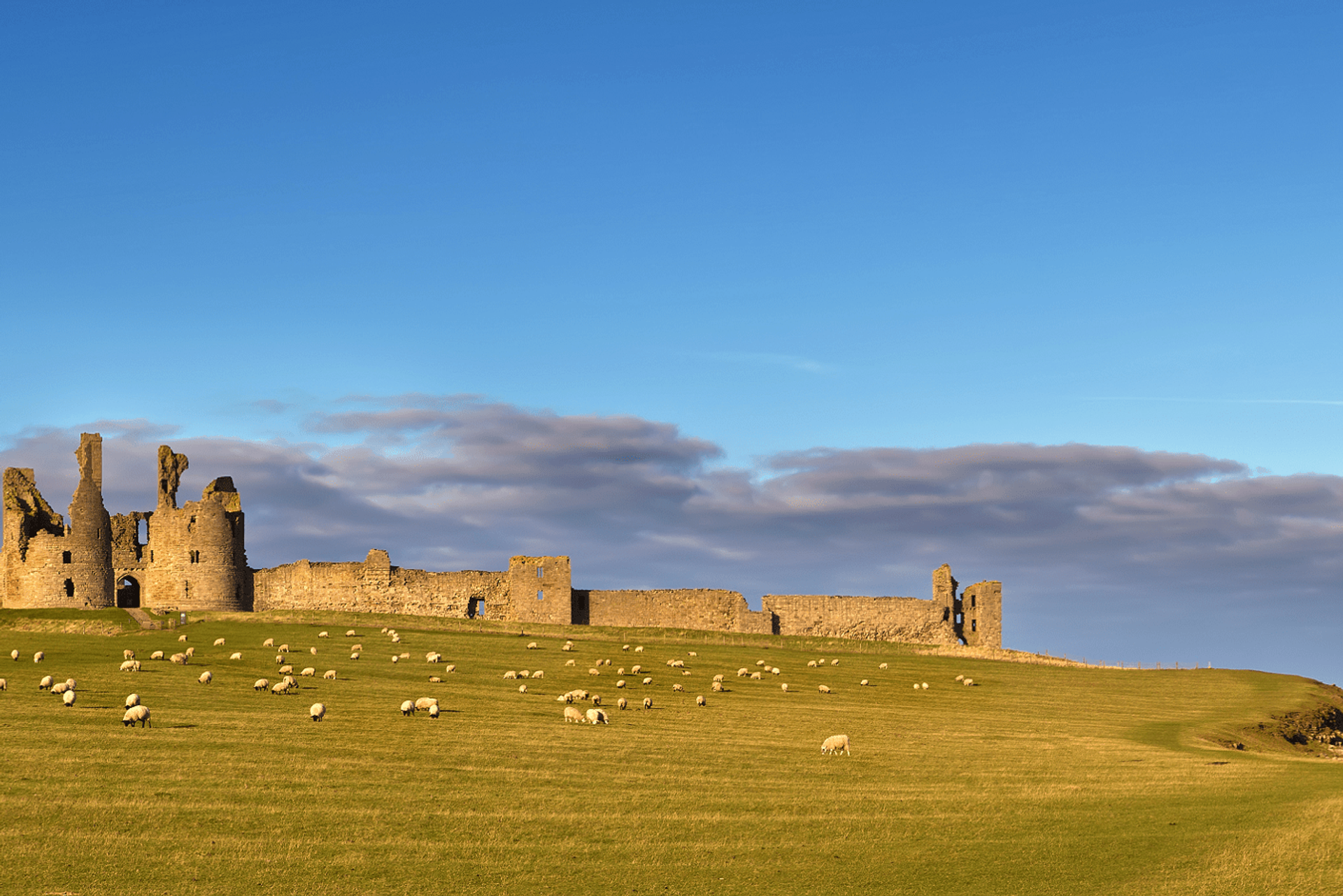Dunstanburgh Castle between the villages of Craster and Embleton