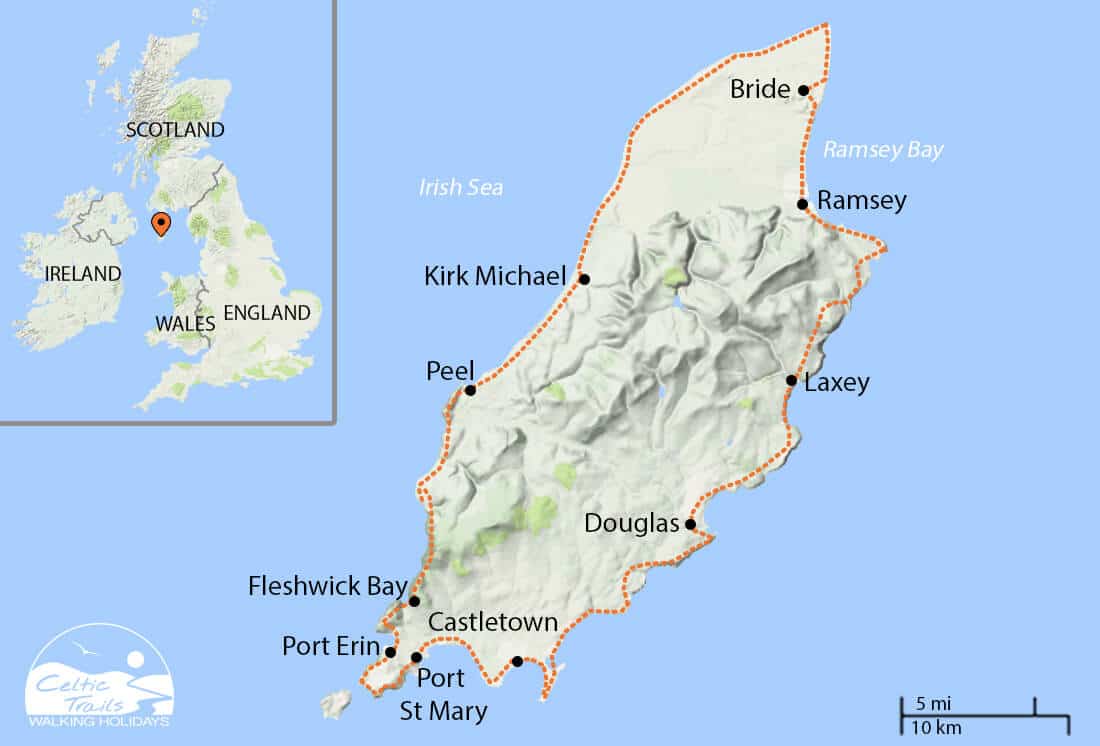 Isle of Man Coastal Path map