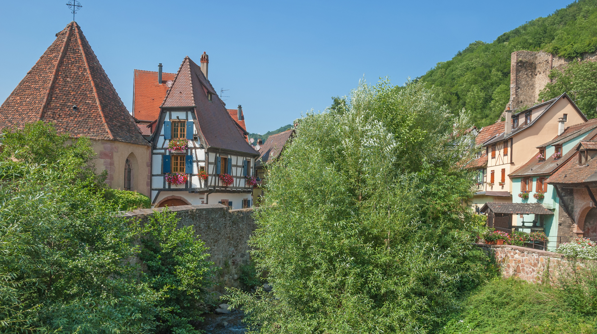 Kaysersberg beside the River Weiss in Alsace