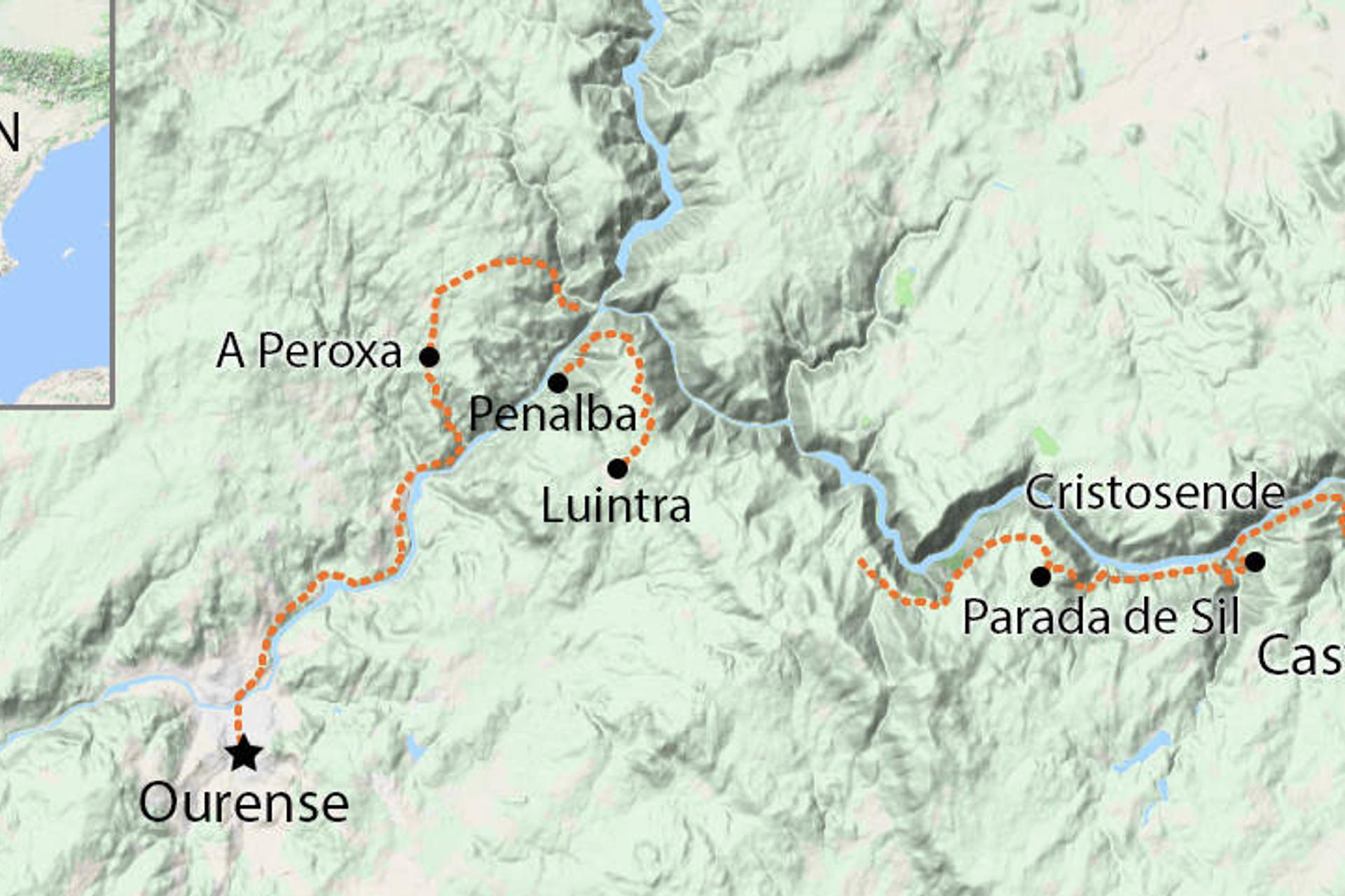 Galicia walking holiday map