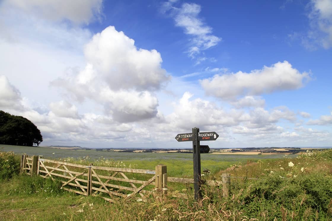 Walking routes along Hackpen Hill