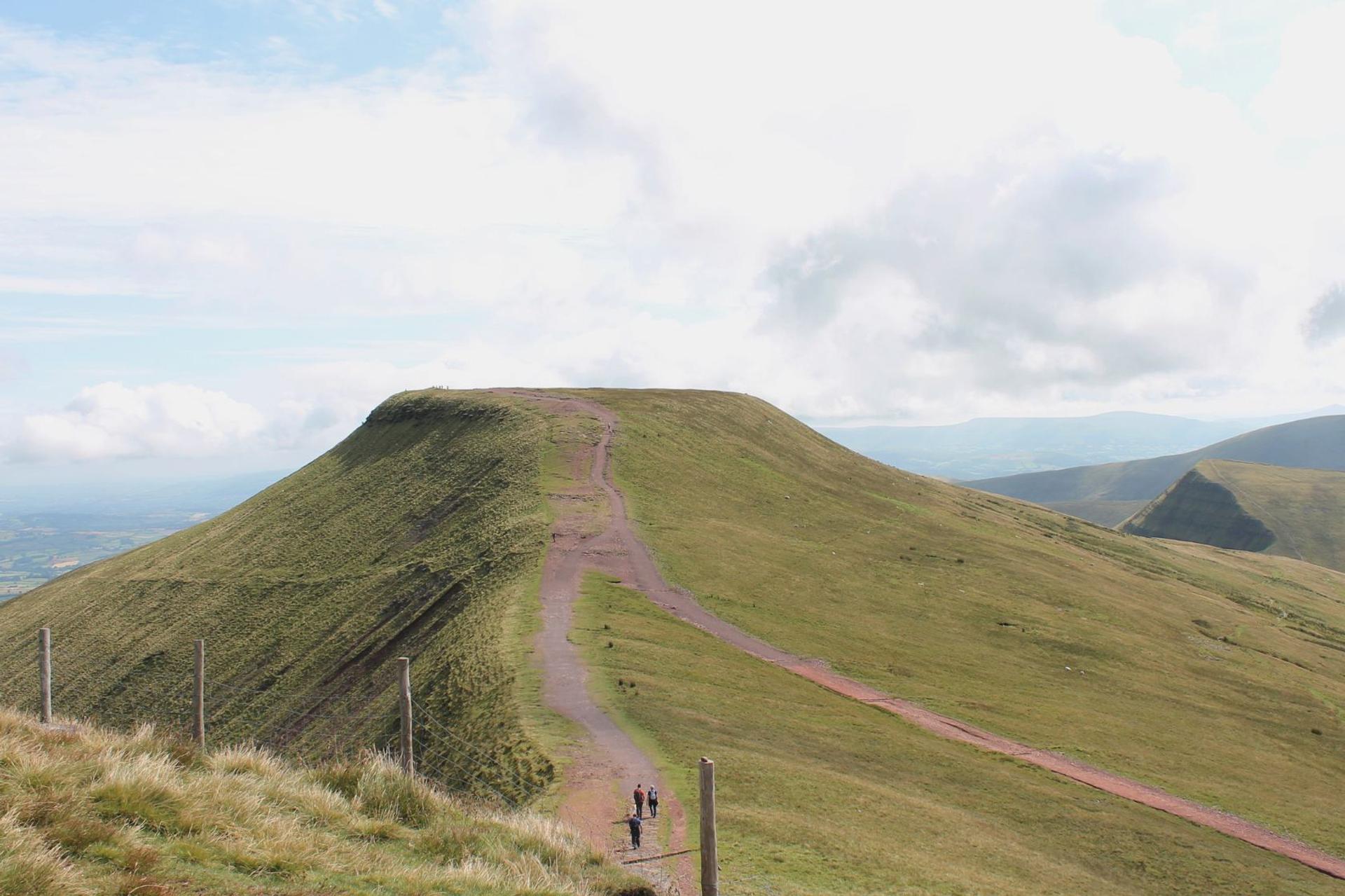 View over mountains in Bannau Brycheiniog (Brecon Beacons), South Wales