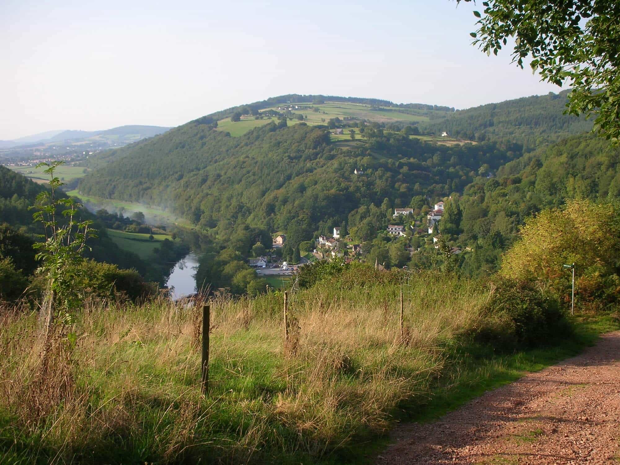 View over the River Wye and Tintern from the Offa’s Dyke Path in the Wye Valley