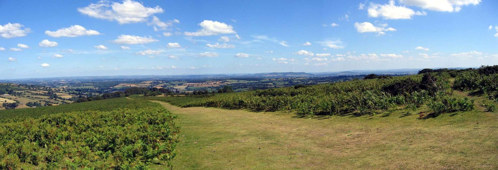 Wide open views across the Herefordshire countryside on the Offa’s Dyke Path walking holiday
