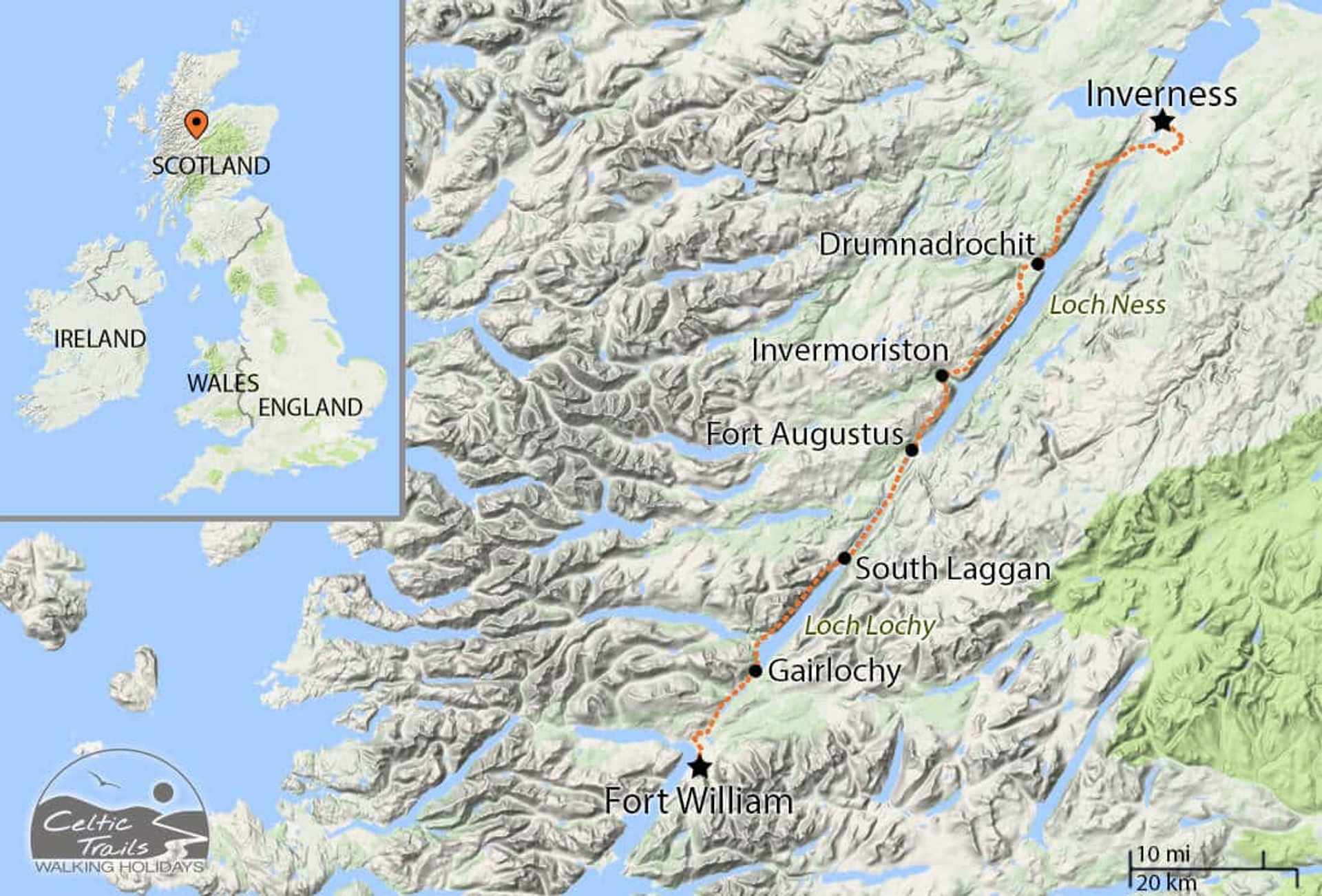 Great Glen Way walking map
