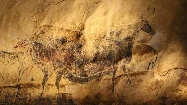 Prehistoric animal paintings at Lascaux in the Dordogne