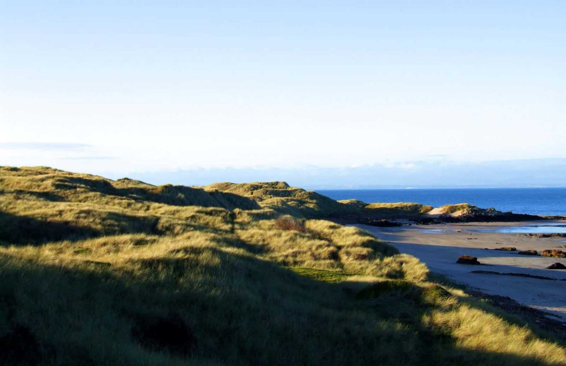 Sandy dunes at Gullane on the East Lothian section of the John Muir Way.