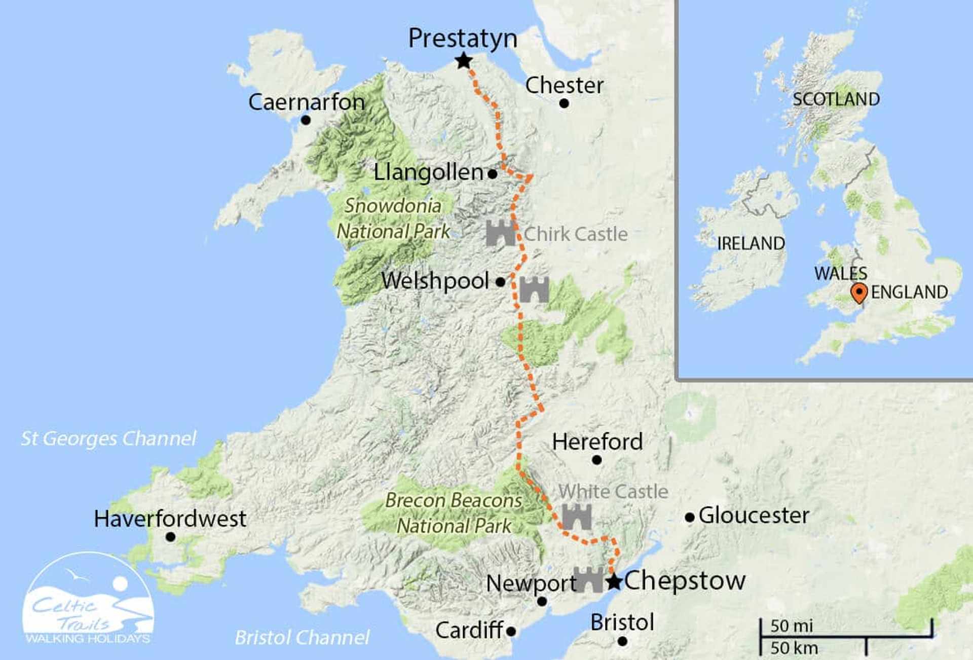 Offa's Dyke Walk Map