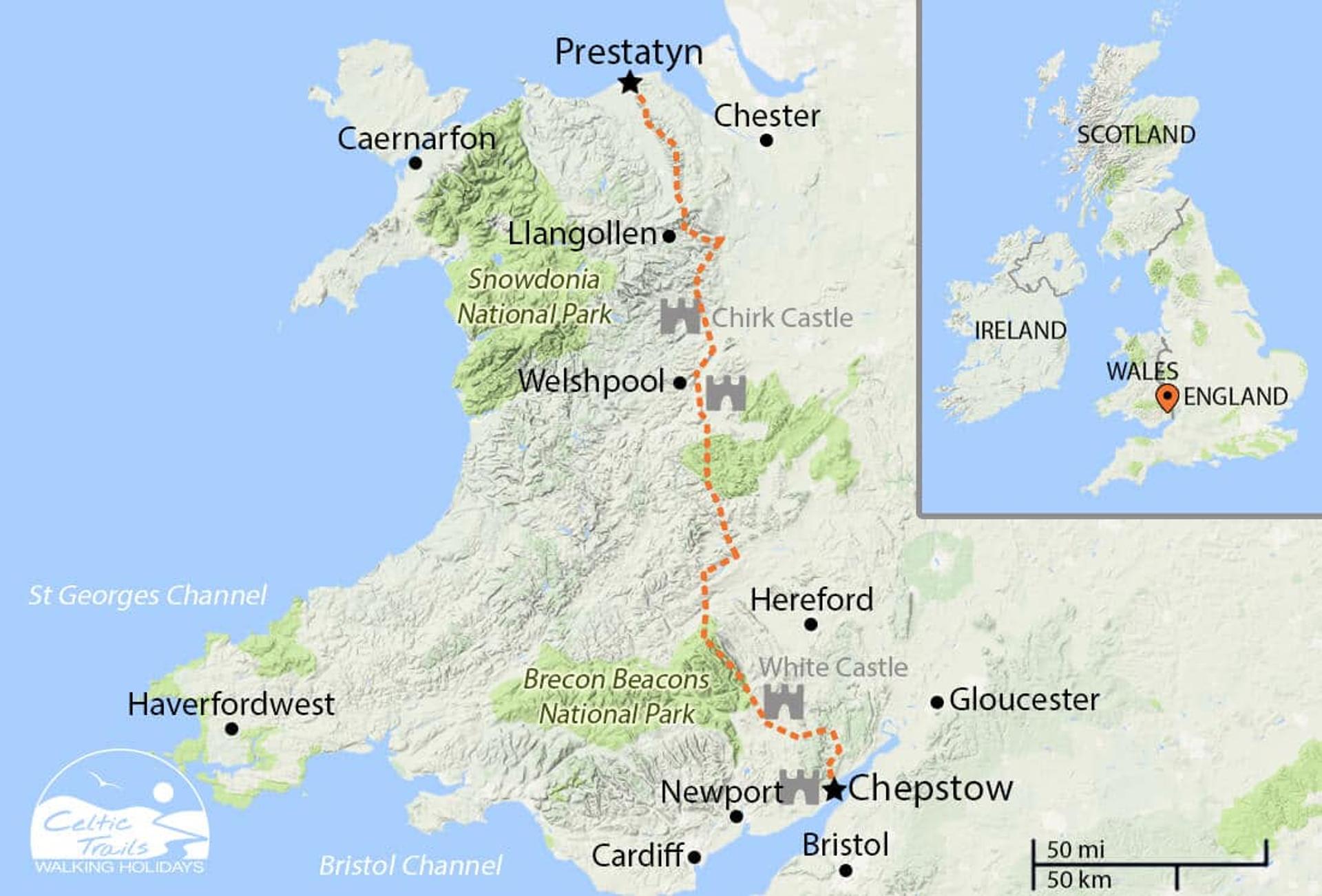 Offa's Dyke Walk Map