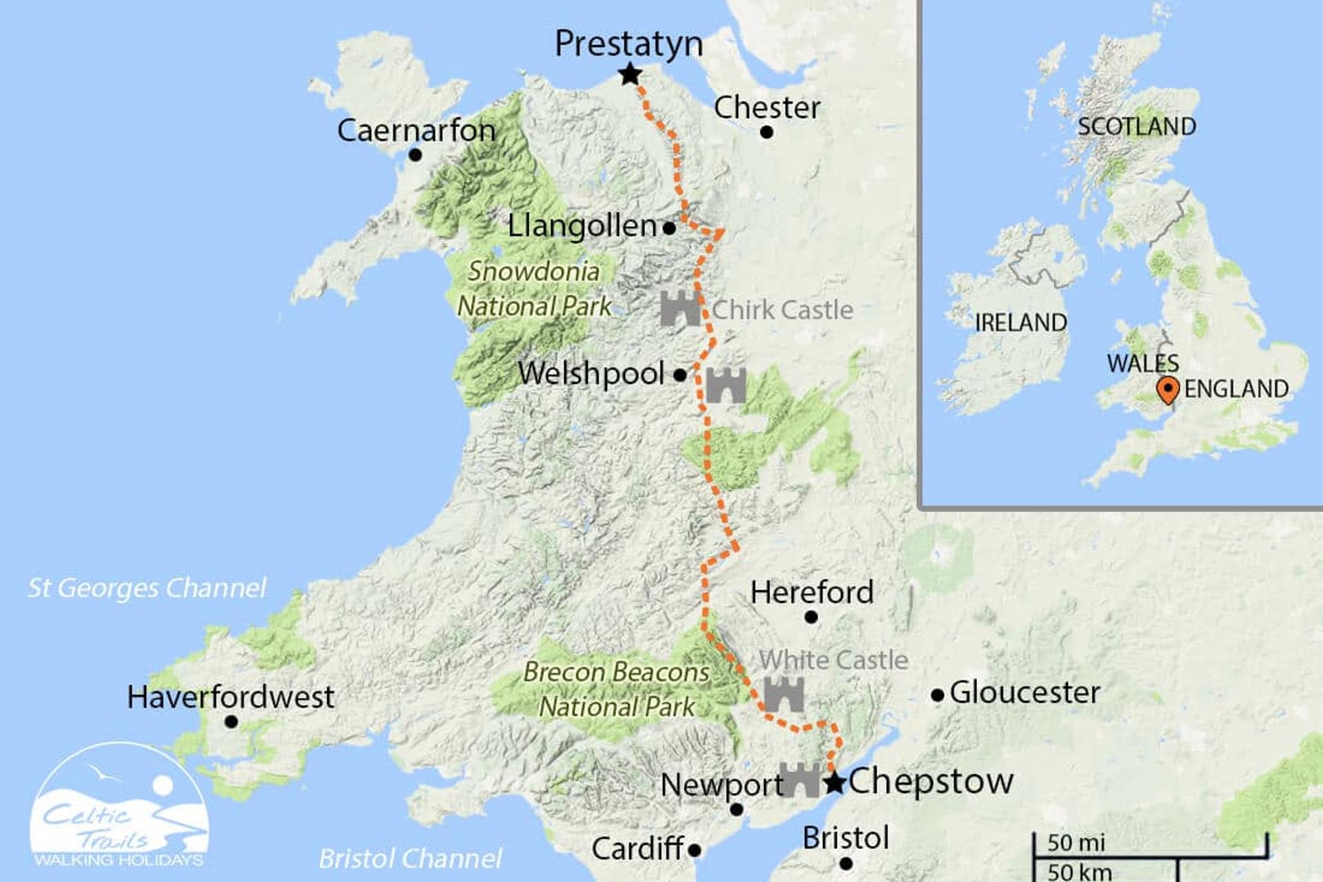 Offa's Dyke Walk Map