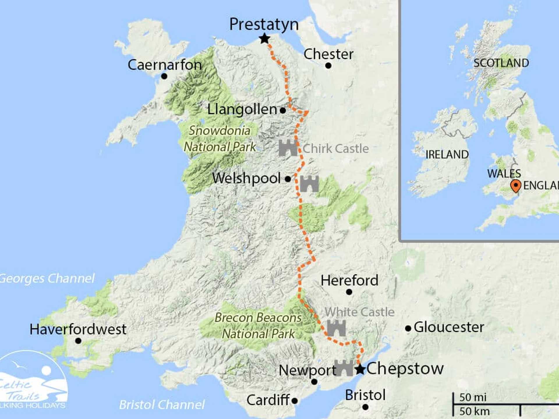 Offa's Dyke Walk Map