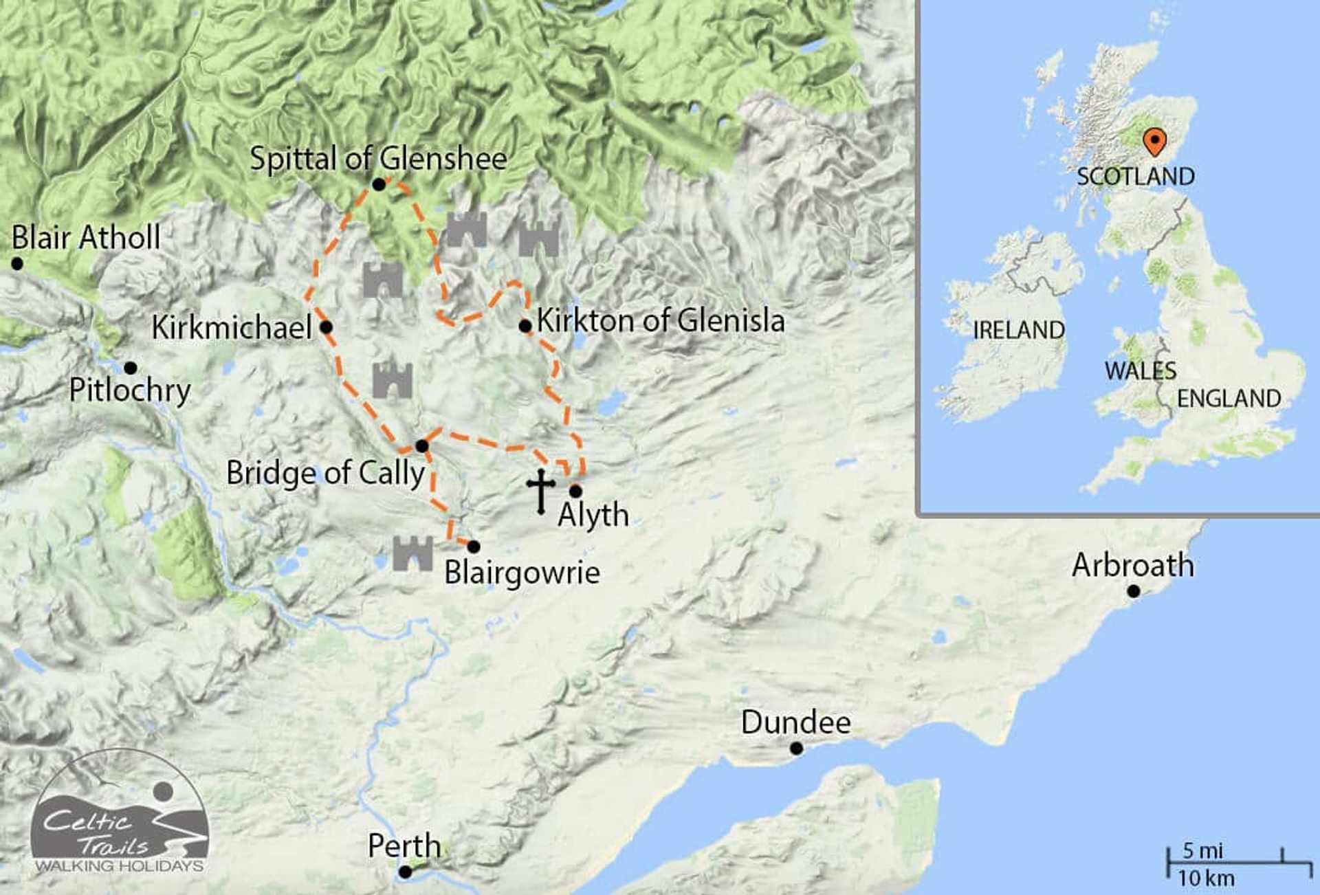 Cateran Trail walk map