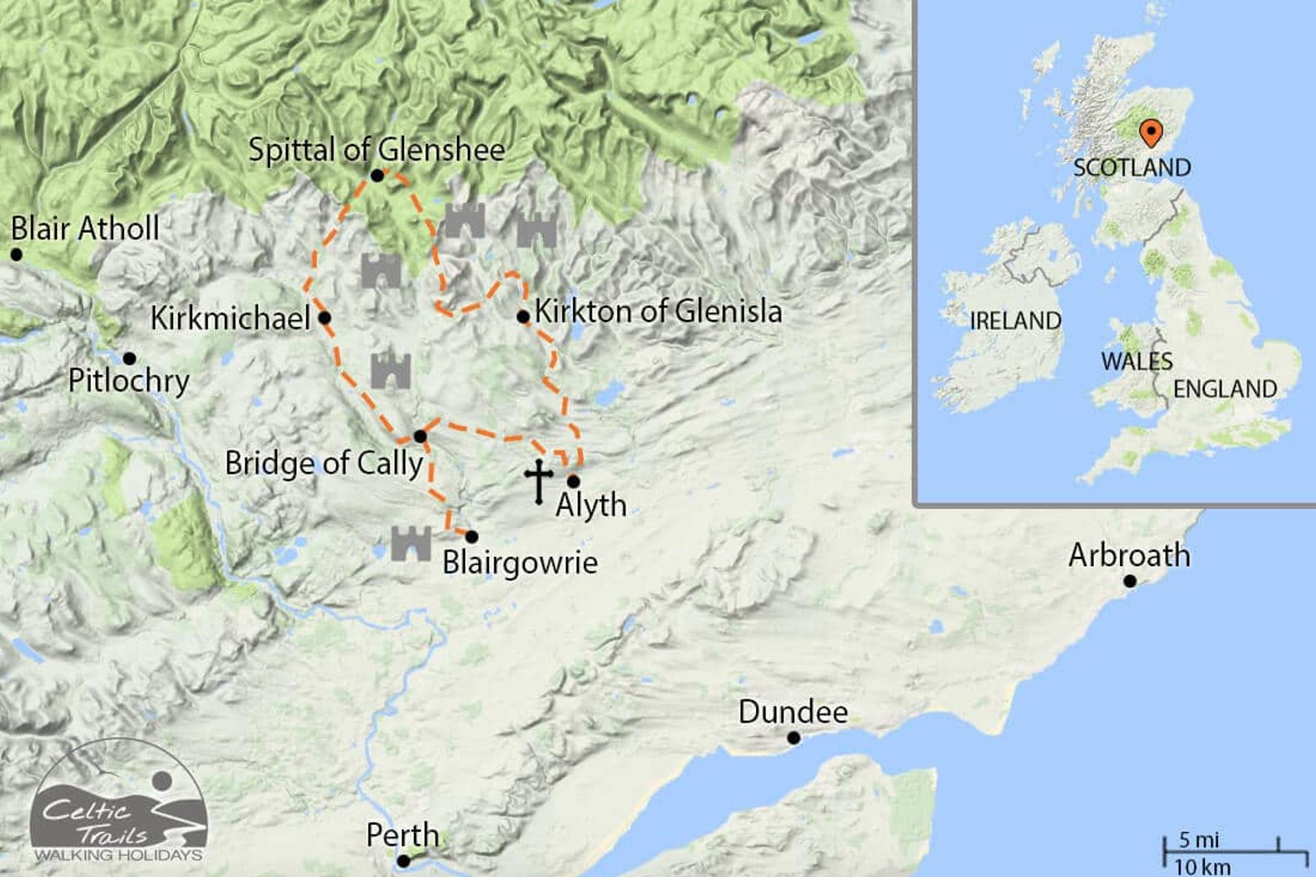 Cateran Trail walk map