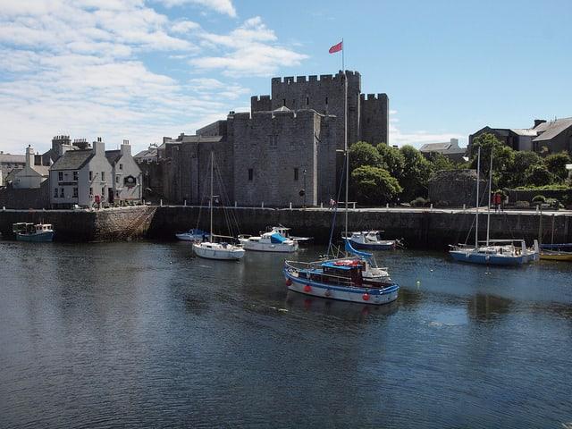 Castle Rushen on the Isle of Man Coastal Path
