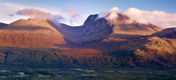 View towards Ben Nevis and Inverlochy Castle, The Highlands