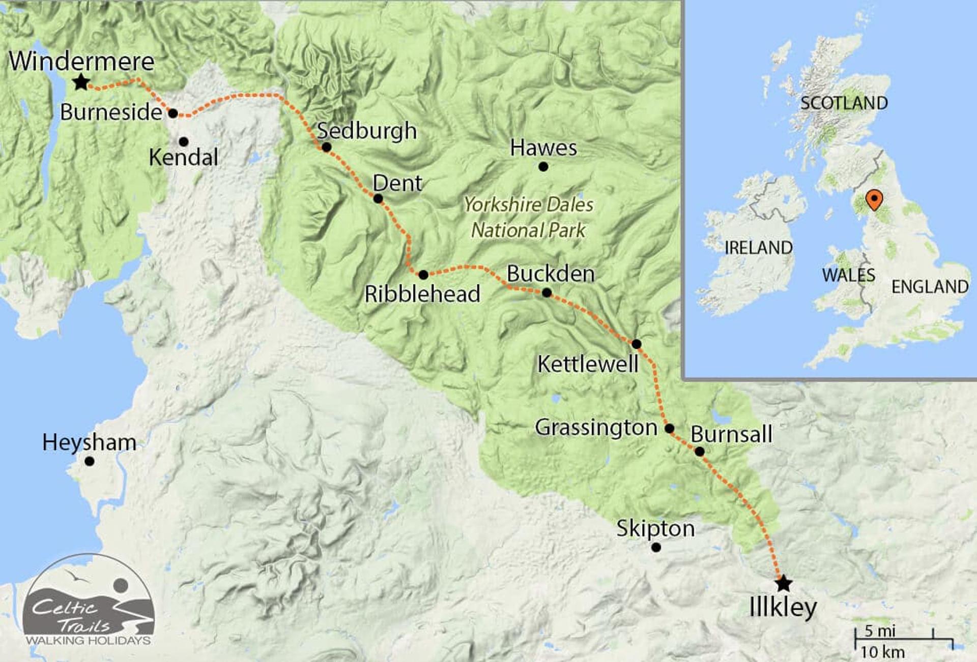 Dales Way walking map