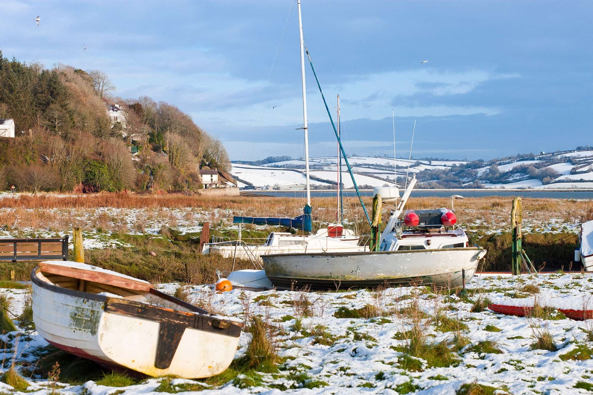Image of Dylan Thomas Boathouse and Taf Estuary Carmarthenshire, Wales