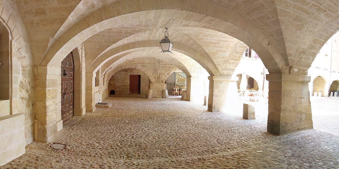 Stone arcades in the historic centre of Uzès