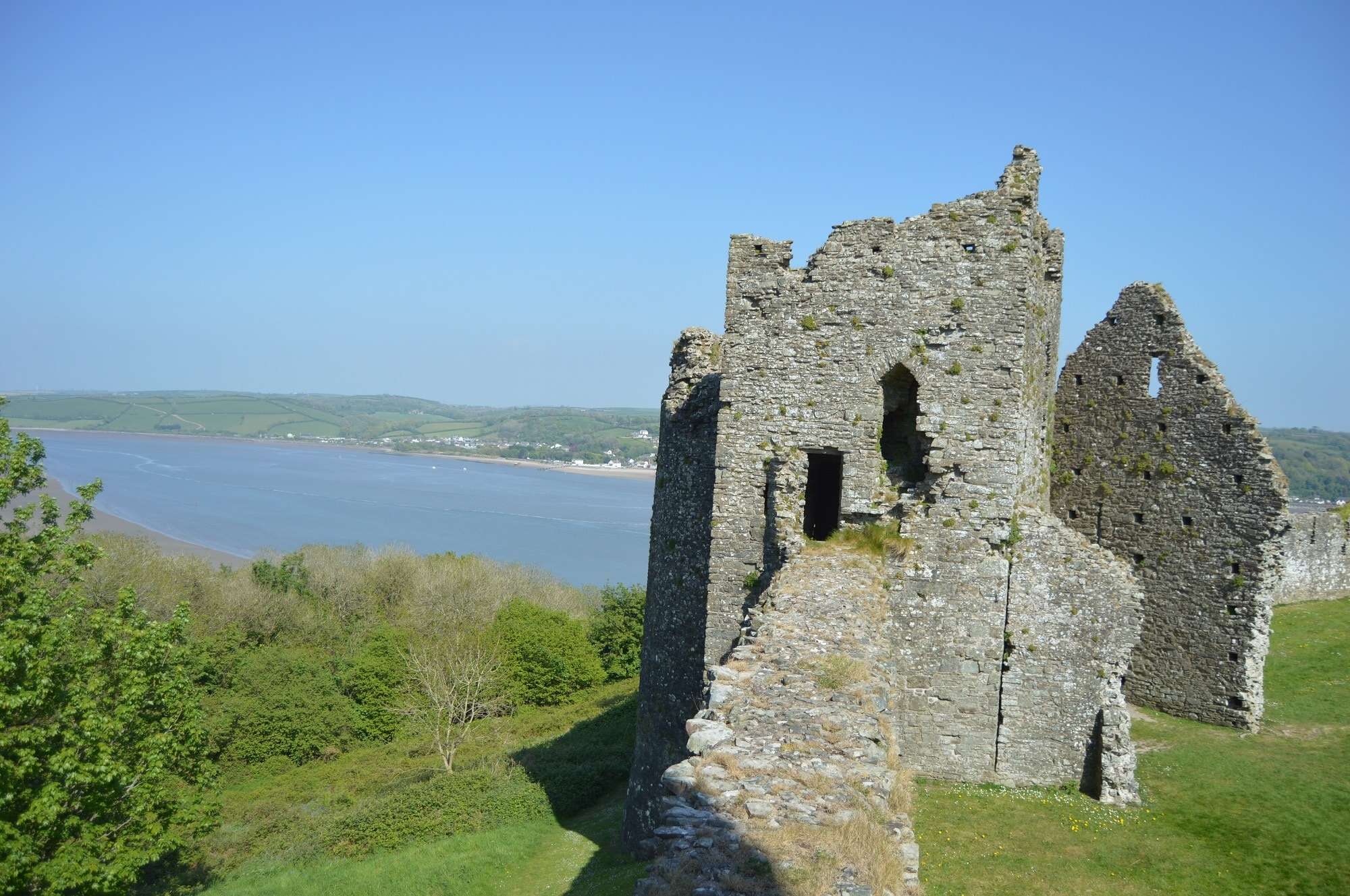 View of Llansteffan castle