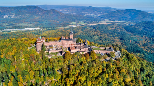 Château du Haut-Koenigsbourg on a wooded ridge above the Alsace Plain